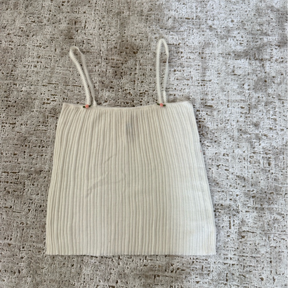 UNIF Ivory Ribbed Camisole